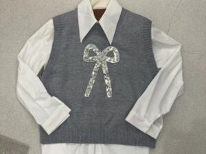Ribbon Detail Vest Look