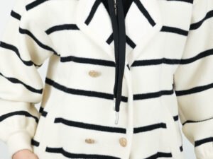 Stripped Cardigan with zipper