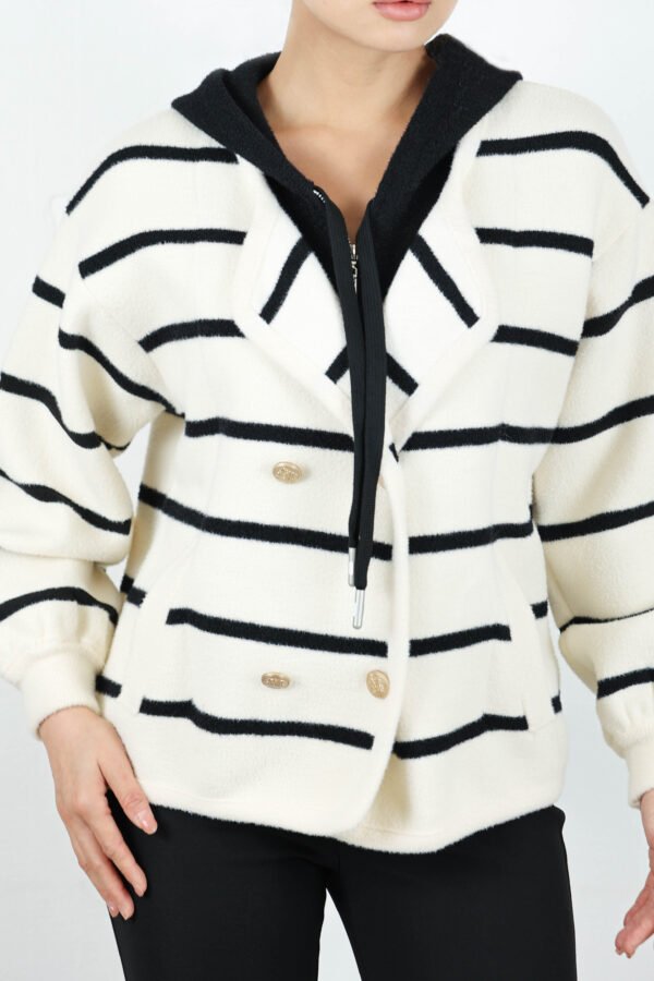 Stripped Cardigan with zipper