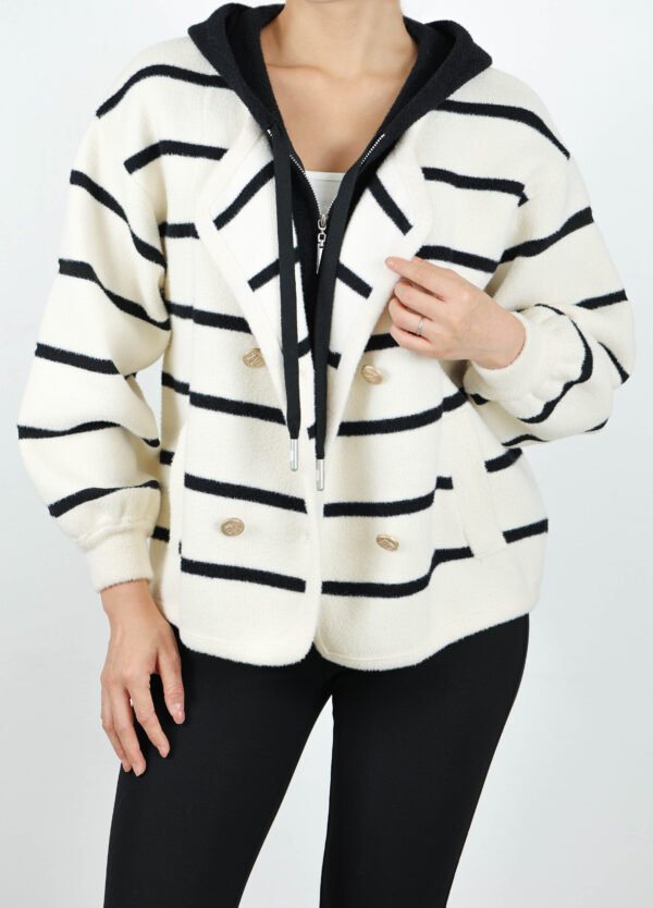 Stripped Cardigan with zipper - Image 7