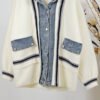 Cardigan with denim touch - Image 8