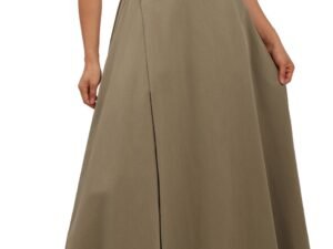 A-line skirt with  Button Waist Detail