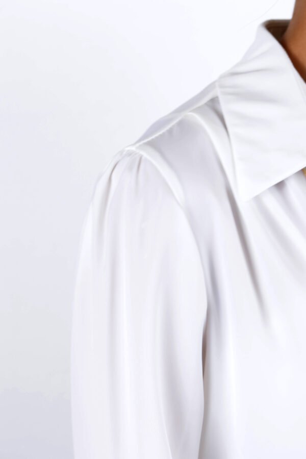 Classic White Satin Shirt - Image 3