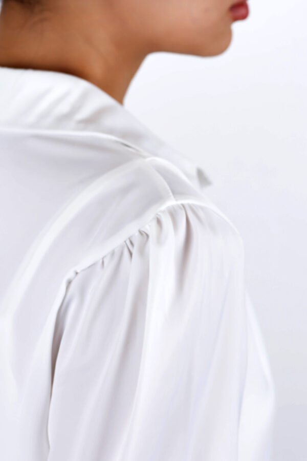 Classic White Satin Shirt - Image 4