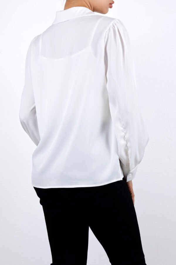 Classic White Satin Shirt - Image 5