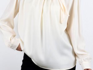Elegant Bloom High-Neck Blouse
