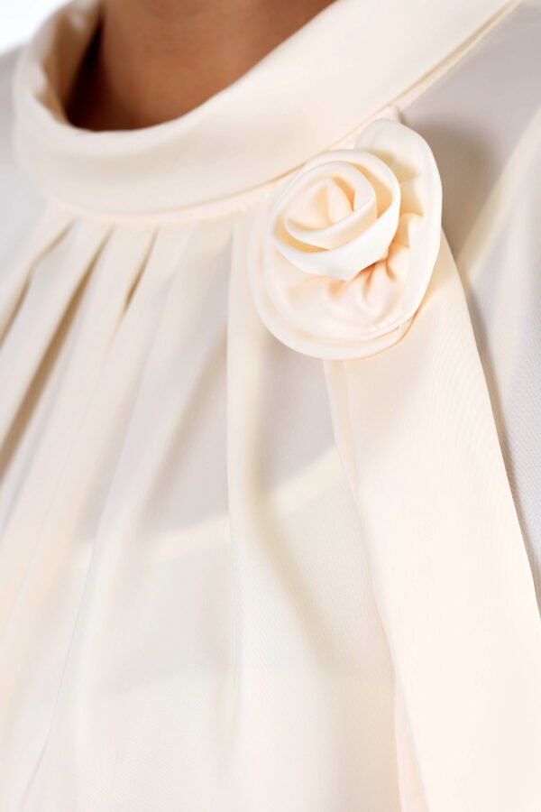 Elegant Bloom High-Neck Blouse - Image 3