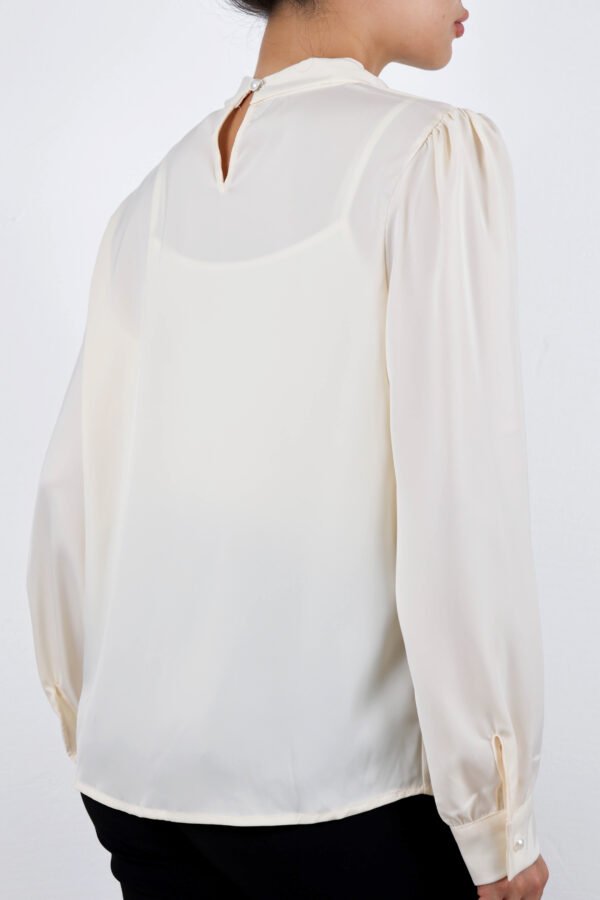 Elegant Bloom High-Neck Blouse - Image 4