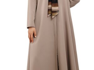 Classic abaya with colorful scarf