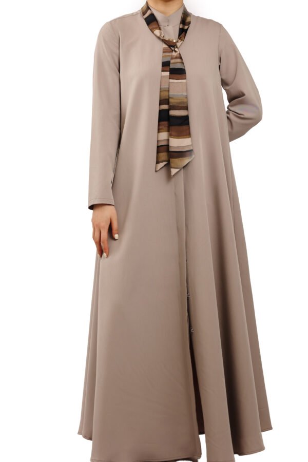 Classic abaya with colorful scarf