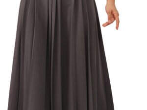 High-Waisted Knife Pleated Maxi Skirt with wide belt