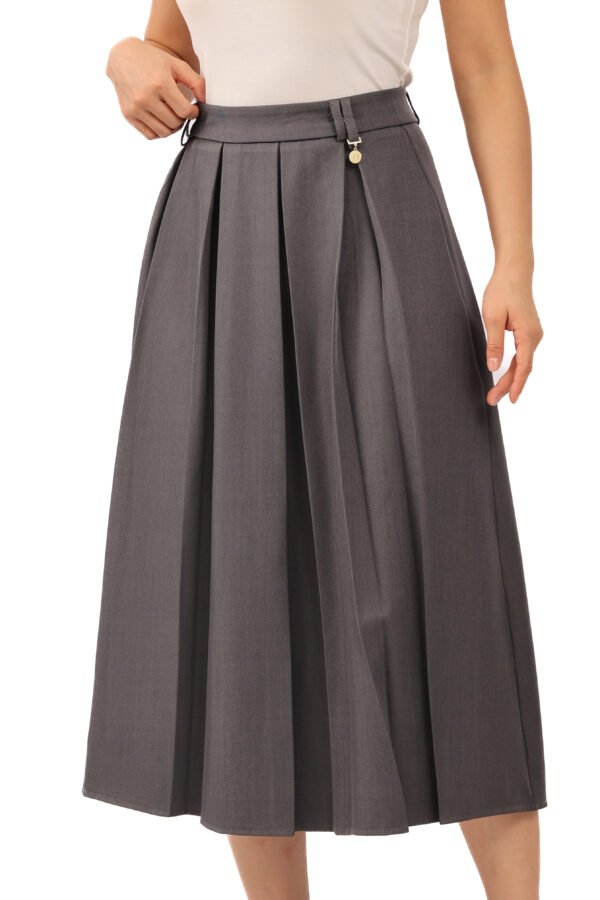 High-Waisted Midi Skirt with Charm