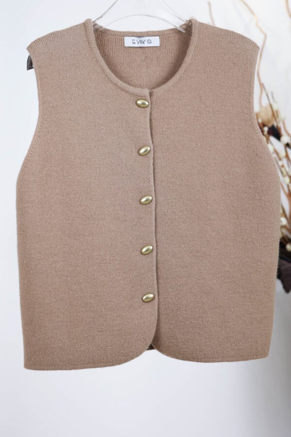 Winter vest with gold buttons