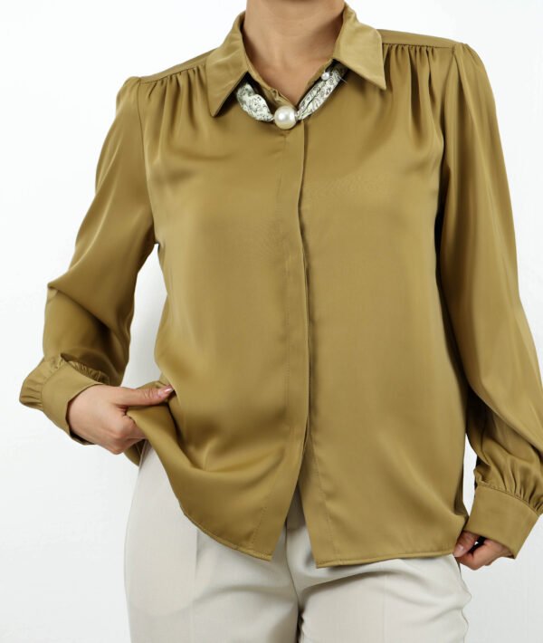 Collar Charm Pearl Blouse - Image 2