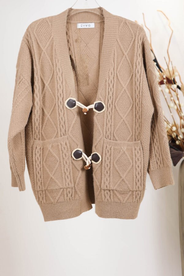 Open Front Toggle Knit