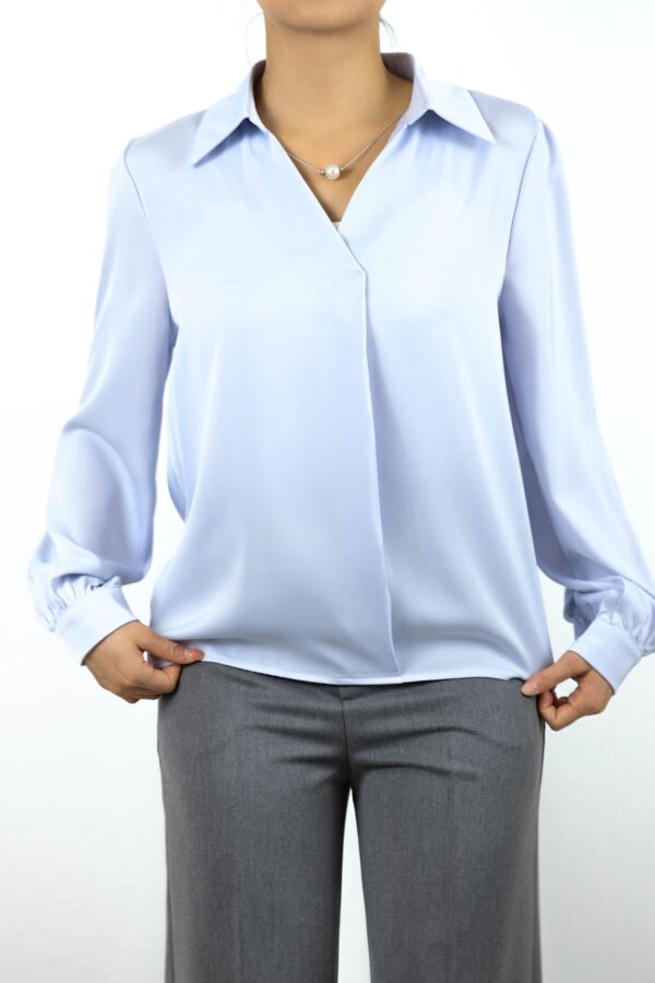 Chic V-Neck satin blouse