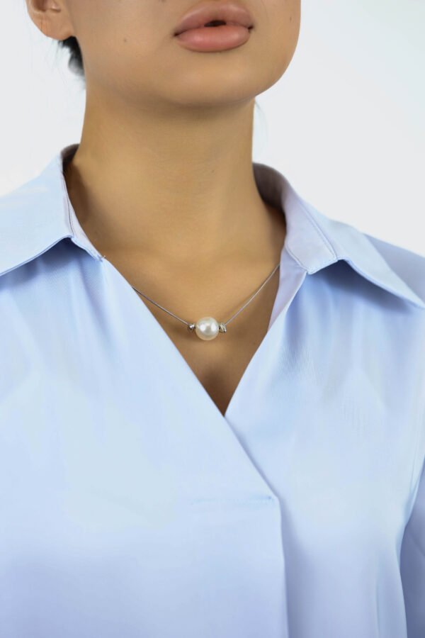 Chic V-Neck satin blouse - Image 2