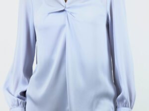 Elegant Twist-Front Satin shirt