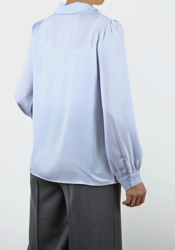 Elegant Twist-Front Satin shirt - Image 4